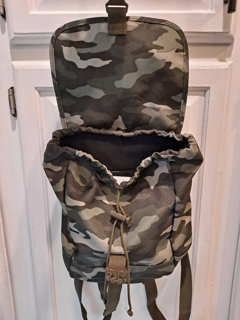 PINK Victoria's Secret Mini Green Camo Canvas Backpack Purse Toggle Drawstring